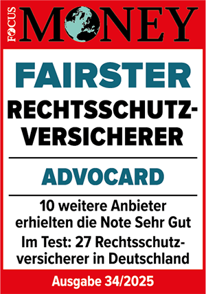 ADVOCARD Siegel Focus Money Ausgabe 34 2024 ADVOCARD Siegel Focus Money Ausgabe 34 2023